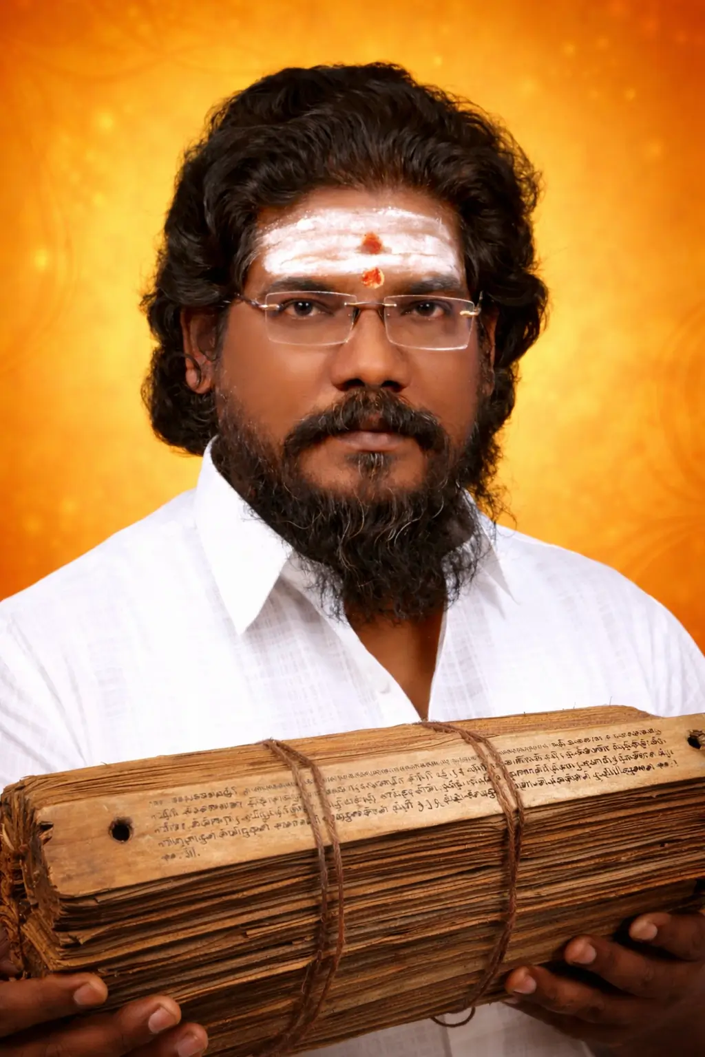 Swamiji with naadi leaf